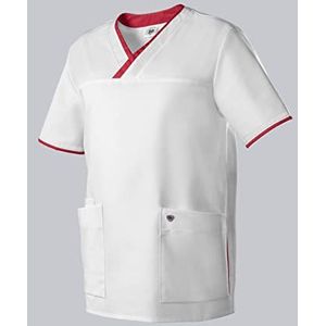 BP 1701-485-2188 Instapjas voor hem en haar, normale pasvorm, 50% katoen/50% polyester, wit/koraal, maat Sn