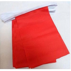 AZ FLAG - Plain Red Bunting Flag - 20 Ft Garland with 20 Small red solid color Flags 8'' x 6'' - 100% Polyester String Pennant - 6 meters