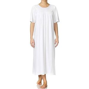 Calida Dames zacht katoenen nachthemd van katoenen nachthemd in tijdloze look, wit, 48/50