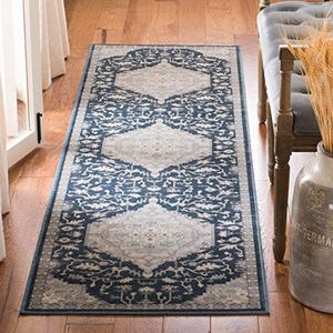 Safavieh Traditioneel tapijt voor binnen, geweven, vintage collectie, VTG871, leisteen/blauw, 66 x 244 cm, voor woonkamer, slaapkamer of elke binnenruimte