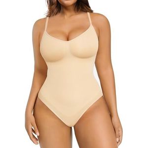 FeelinGirl Women's Shaping Bodysuits Seamless Full Bodysuit Tummy Control Shapewear Back Support Women's Shapewear Adjustable and Removable Shoulder Straps