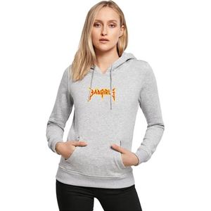 Miss Tee Dames hoodie Badgirls Hoody, casual hoodie met print op de voorkant, regular fit, maten XS - 5XL, Heather Grey, XS