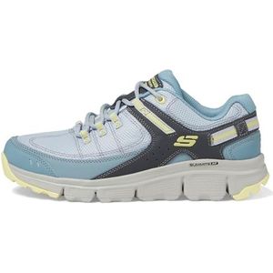 Skechers Women's Summits at Artists Bluff, blauw synthetisch/textiel/geel trim, 3.5 UK, Blauwe Synthetische Textiel Gele Trim, 36.5 EU