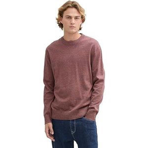 TOM TAILOR Denim Gebreide trui voor heren van katoen, 37083 - Oranje Blue Mouline, XL