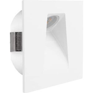 EGLO LED inbouwspot Mecinos, spot van wit metaal, wand inbouw lamp, trap verlichting warm wit, L x B 8 cm