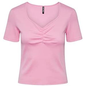PIECES Pctania Ss Top Noos Bc T-shirt voor dames, Begonia Pink, XS