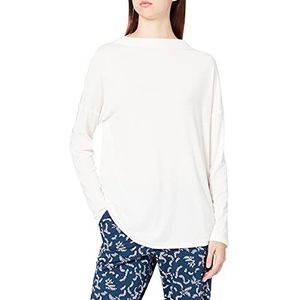 Schiesser Dames slaapshirt lange mouwen pyjama bovendeel, vanille, 46 NL