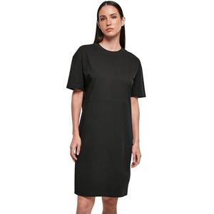Build Your Brand Vrouwen dames biologische oversized split Tee jurk, Zwart, XL
