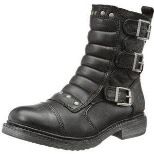 Bronx BX 578 43870-A Dames biker boots, Zwart Zwart Zilver 187, 40 EU