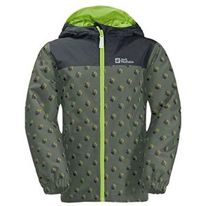 Jack Wolfskin Unisex Rainbow Paw Jacket, Thyme Green All Over, 140