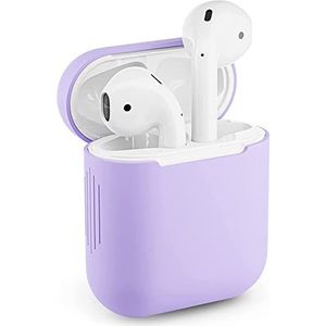 Beschermhoes voor Apple Airpods 1 & 2, silicone case, airpod hoes, precies passend (lichtlila)