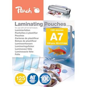 Peach Lamineerfolie A7-125 mic - 100 pouches - glanzend - premium kwaliteit voor de beste lamineerresultaten - compatibel met apparaten van alle merken fabrikanten - PP525-05