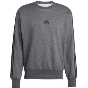 adidas - Essentials 3 Stripes - Fleece Sweatshirt - Zwart