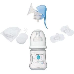 Bébé Confort Voedingsset, 1 Bib Pp, 2 melkkannetjes, 4 wasbare opzetstukken, netstof, 2 eetstokjes, 1 deksel