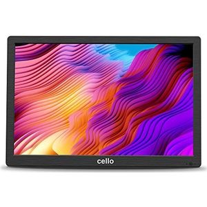 Cello 14"" draagbare analoge TV met geïntegreerde oplaadbare batterij, inclusief netsnoer en 12-volt autolaadkabel in zwart