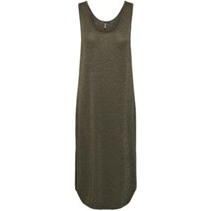Pieces - Billo - Mouwloze Midi-jurk - Bruin