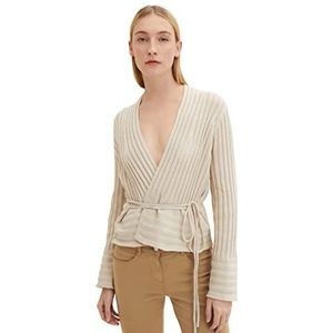 TOM TAILOR Dames cardigan gebreide jas 1035293, 12365 - Dusty Beige, XL