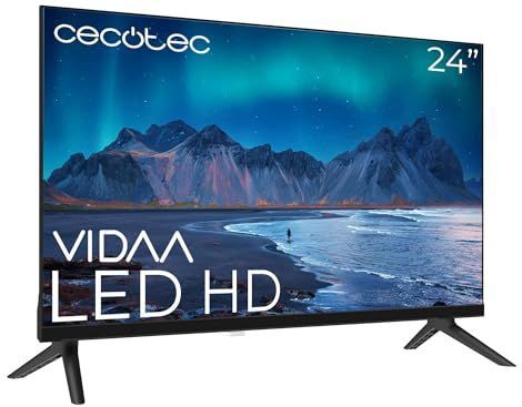 Cecotec Smart TV - LED TV van 24 Inch Resolutie HD - A5 Series ALH50024. Smart TV VIDAA, Dolby Audio Systeem, WiFi geïntegreerd, Hoofdtelefoonaansluiting, Chromecast, 3 HDMI en 2 USB