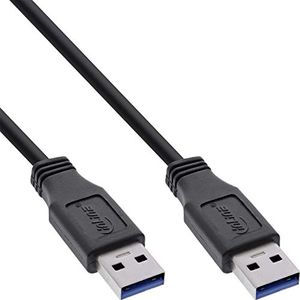 InLine 35203 USB 3.0 kabel, A naar A, zwart, 0,3 m