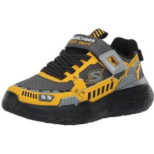 Skechers Boys Sneakers, Charcoal synthetisch/textiel/Yellow Trim, 43 EU, Houtskool Synthetisch Textiel Geel Trim, 43 EU