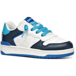 Geox - Washiba - Sneakers - Blauw - Leerachtig Materiaal