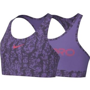 Nike Sportbeha G Nk Swoosh Rev AOP Bra, Dark Raisin/Black Raspberry/Aster Pink, FZ5820-573, L