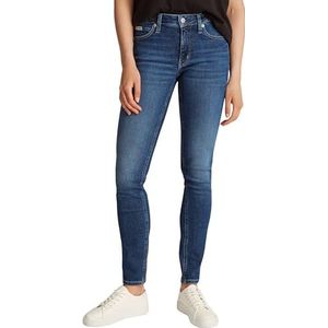 Jeans - - Denim - Effen - Ritssluiting, 5-pocket-style, Heavy Washed, Skinny, Mid Waist