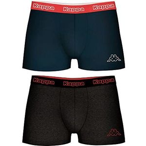 Kappa Heren Boxers 2-Pack, Blauw/Grijs, S
