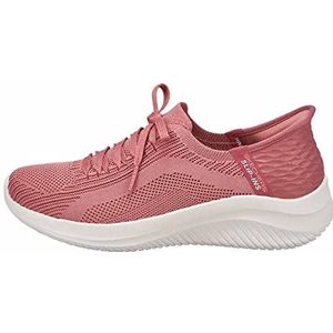 Skechers Ultra Flex 3.0 Briljant Pad dames Sneaker Low top, Mauve Gebreide Roze Trim, 36.5 EU