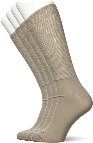 Camano - Crew Sokken - Zand - 4 Paar - Bamboe Wandelsokken voor Diabetici
