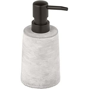 WENKO Zeepdispenser Villena, navulbare dispenser voor handzeep van stevig beton, afwasmiddeldispenser in rustieke natuursteenlook, afmetingen: 8,2 x 15,9 x 7,2 cm, inhoud: 150 ml, grijs/zwart