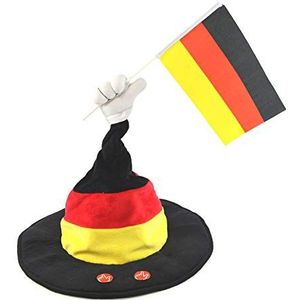 Kögler 68000 - Dansende hoed met geluid in de kleuren van de Duitse kleuren zwart/rood/goud, leuke fanartikelen voor het volgende voetbal-EM en WM, in het stadion of bij de public viewing