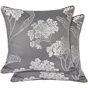 Emma Barclay Blossom - Jacquard Kussenhoes in Zilver - 43x43cm