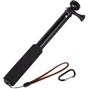 Hama Selfiestick, reis-telescoopstaaf met kantelstatiefkop voor smartphones, camera's en GoPro-actioncams, self-monopod, selfie 90, zwart