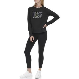 DKNY Dames Multi Outline Logo Pullover Sweatshirt, Black Tulip, X-Large, zwarte tulip, XL