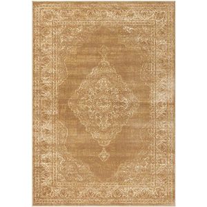 Safavieh Vintage geïnspireerd tapijt, VTG112, geweven zachte viscose-vezel, lichtbruin/ivoor, 120 x 180 cm