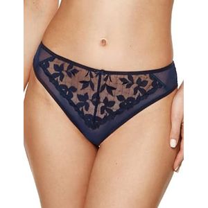 Gorteks Mona-S Tanga, kanten broek, naadloze tanga, katoenen kruis, comfort - 38, blauw, blauw, 38