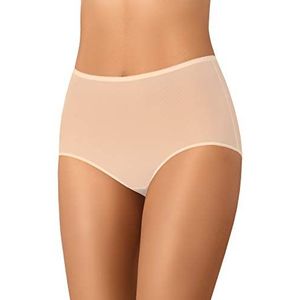 Teyli Dames slip hoge taille slip volledig comfort ademend elastisch slipje mesh slipje retro, Beige, 42