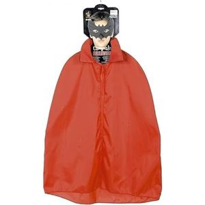 Cape Cloak disguise fancy dress with lapel revers (One size children), red