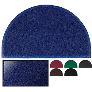 LucaHome Villena-blauw, badstofmat, met antislip onderkant, zeer absorberend, 45 x 75 cm, pvc-vlokken, deurmat voor binnen en buiten