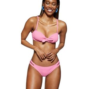 Koton Dames Tissued Bikini Bottom Cut Out Detail Swim Wear, roze (909), 40