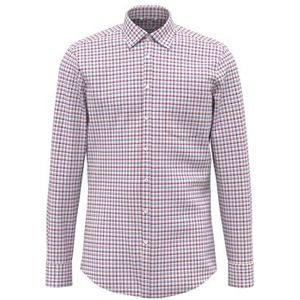 Seidensticker Zakelijk overhemd voor heren, regular fit, strijkvrij, New Button-down, lange mouwen, 100% katoen, rood, 40