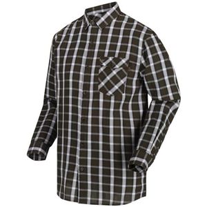Regatta Lonan Coolweave herenshirt met lange mouwen, van katoen met ruitpatroon, borstzak, shirts