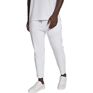 Urban Classics Herenbroek van piqué-stof, cropped heavy pants, wit (wit 00220)., XXL slank