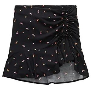 TOM TAILOR Denim Damesrok met volant, 31950 - Small Black Flower Print, M