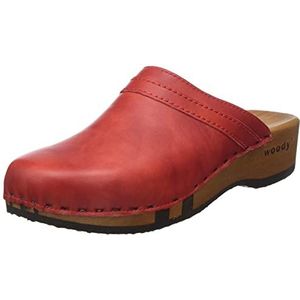 Woody Dames Hanni houten schoen, Rosso, 42 EU, rood, 42 EU