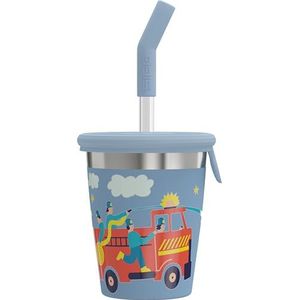SIGG - Drinkbeker voor kinderen met deksel en rietje, siliconen deksel en Tritan-rietje, bestand tegen vlekken, BPA-vrij, licht en robuust, brandweer, 0,35 l