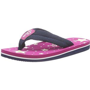 s.Oliver meisjes 47101 teenslippers, Blauw Navy Roze 850, 34 EU