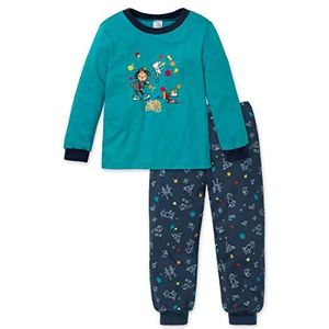 Schiesser Jolly Leroy KN pyjama lange pyjama voor kinderen en jongens - blauw - 8 anni (128 cm)