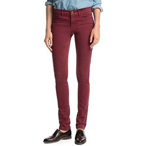 ESPRIT Slim broek voor dames, stretch-fashion-broek, rood (Tawny Red 634), 42W x 32L